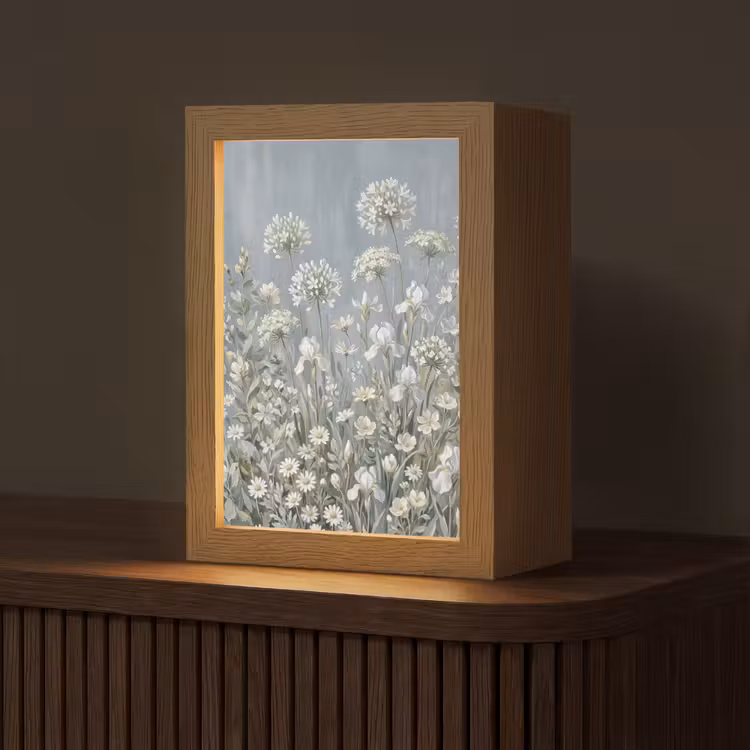 Bloemen - Botanisch - Blauw Light Box met kabel (Tafellamp) klein -z3d_website
