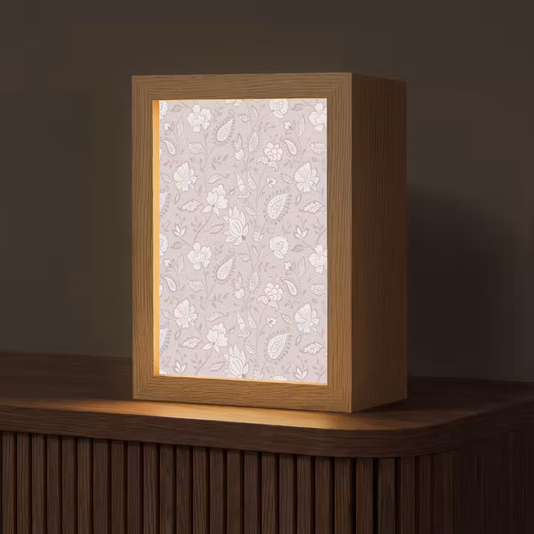 Bloemen - Getekend - Lavendel Light Box met kabel (Tafellamp) klein 925 -z3d_website