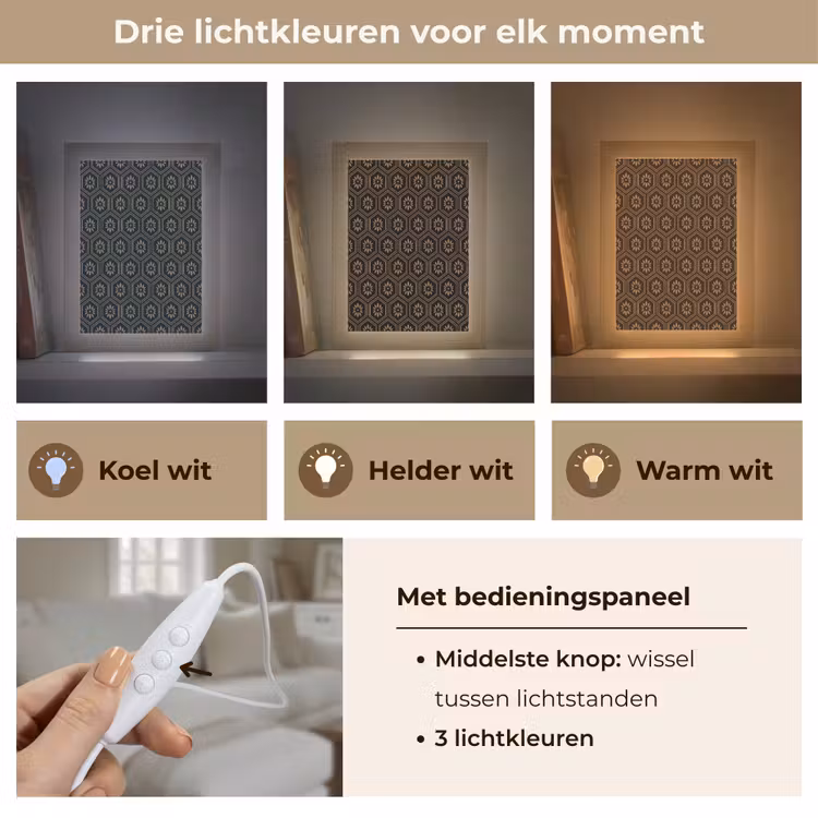 Bloemen - Goud - Hexagon Light Box met kabel (Tafellamp) klein 925 -USP_lichtkleurNL