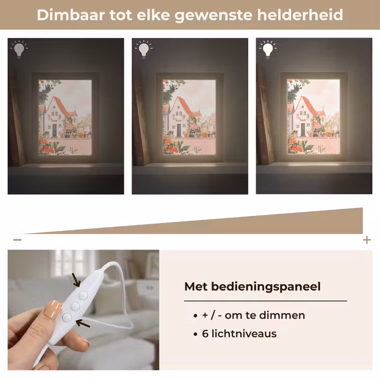 Bloemen - Huizen - Dorp Light Box met kabel (Tafellamp) klein -USP_dimbaarNL