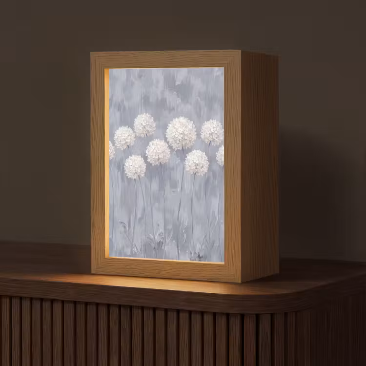 Bloemen - Illustratie - Blauw Light Box met kabel (Tafellamp) klein -z3d_website