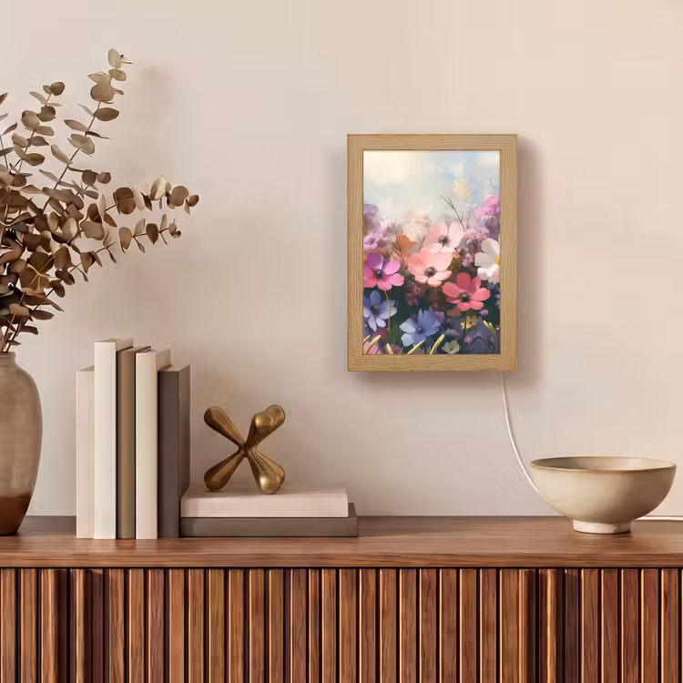 Bloemen - Kleurrijk - Bloei Light Box met kabel (Tafellamp) klein -sfeer2