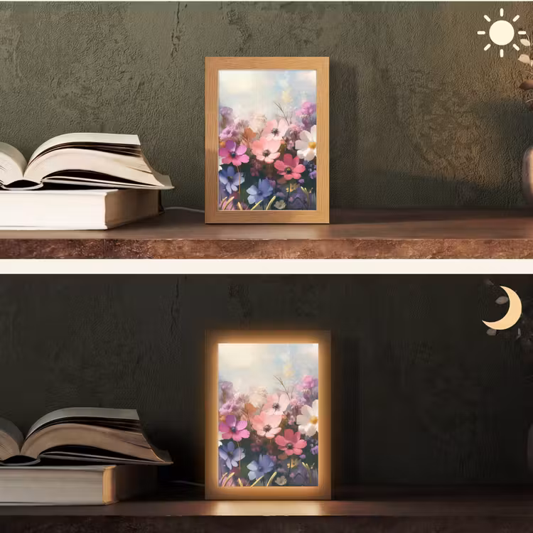 Bloemen - Kleurrijk - Bloei Light Box met kabel (Tafellamp) klein -sfeer3