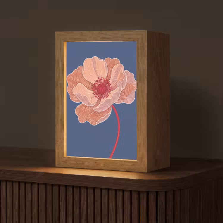Tafellamp - Bloemen - Modern - Abstract - Bloemen - Modern - Abstract Light Box met kabel (Tafellamp) klein
