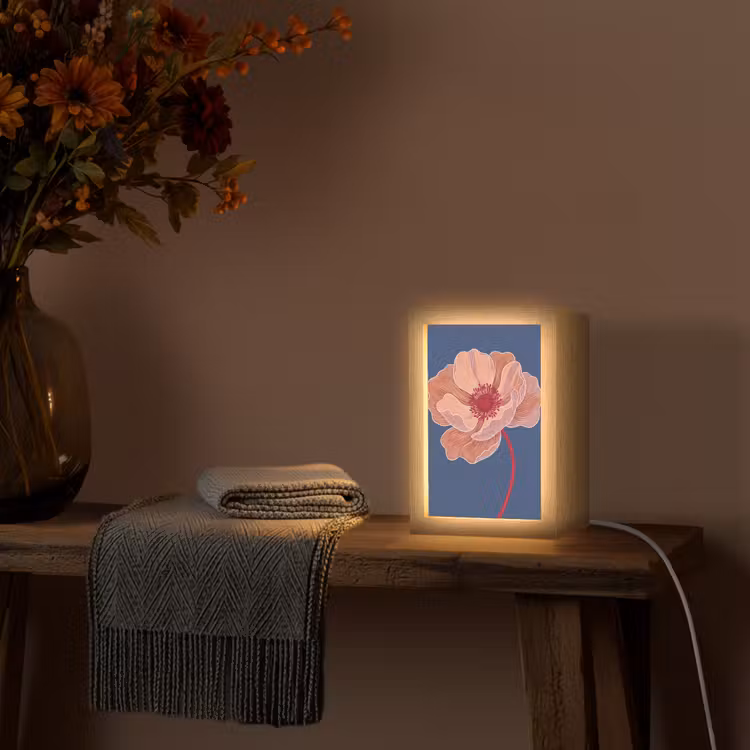 Tafellamp - Bloemen - Modern - Abstract - Bloemen - Modern - Abstract Light Box met kabel (Tafellamp) klein