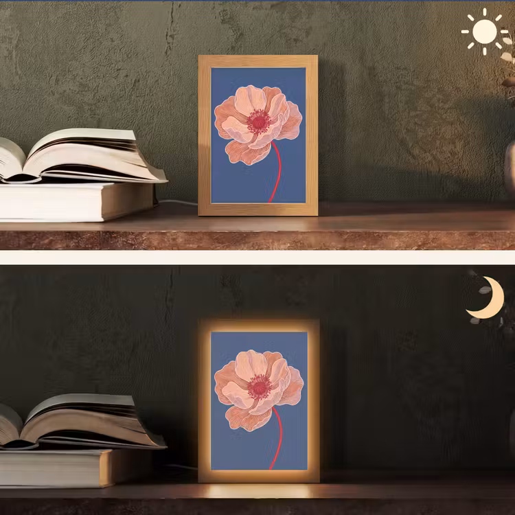 Tafellamp - Bloemen - Modern - Abstract - Bloemen - Modern - Abstract Light Box met kabel (Tafellamp) klein