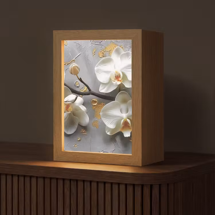 Bloemen - Orchidee - Abstract - Modern Light Box met kabel (Tafellamp) klein -z3d_website