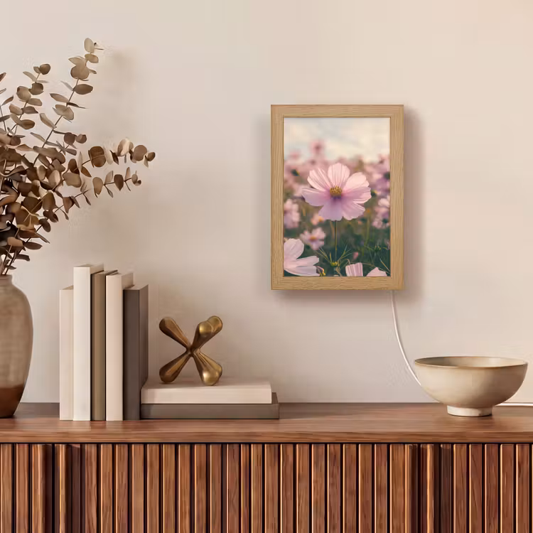 Bloemen - Paars - Wazig Light Box met kabel (Tafellamp) klein -sfeer2