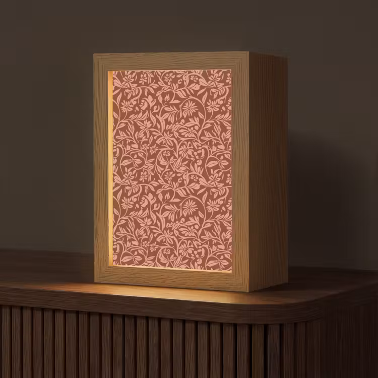 Bloemen - Print - Roze Light Box met kabel (Tafellamp) klein 925 -z3d_website