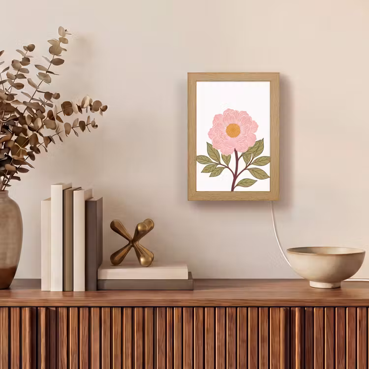 Tafellamp - Bloemen - Roze - Illustratie - Bloemen - Roze - Illustratie Light Box met kabel (Tafellamp) klein