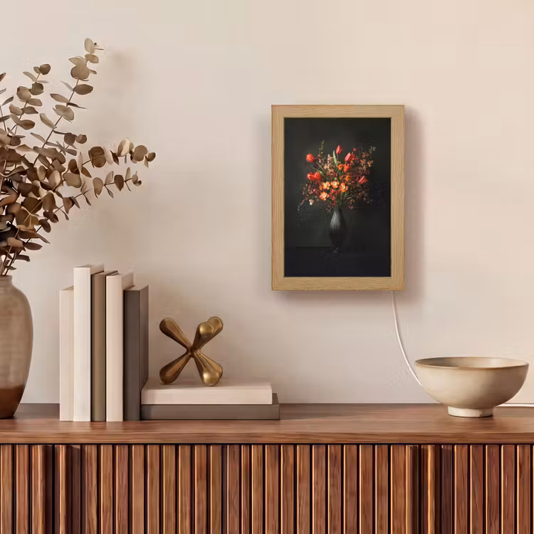 Bloemen - Takken - Boeket Light Box met kabel (Tafellamp) klein -sfeer2