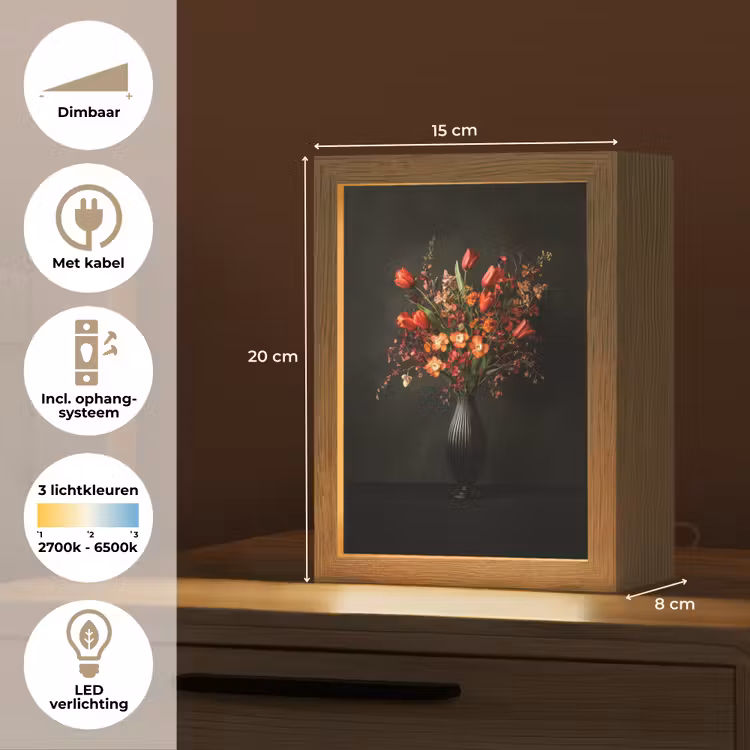 Bloemen - Takken - Boeket Light Box met kabel (Tafellamp) klein -USP_NL