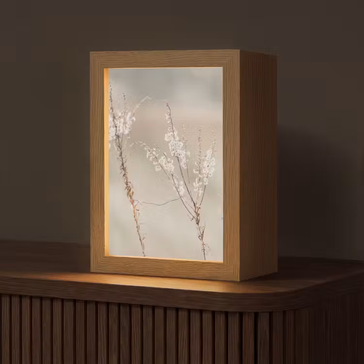 Bloemen - Wit - Planten Light Box met kabel (Tafellamp) klein -z3d_website