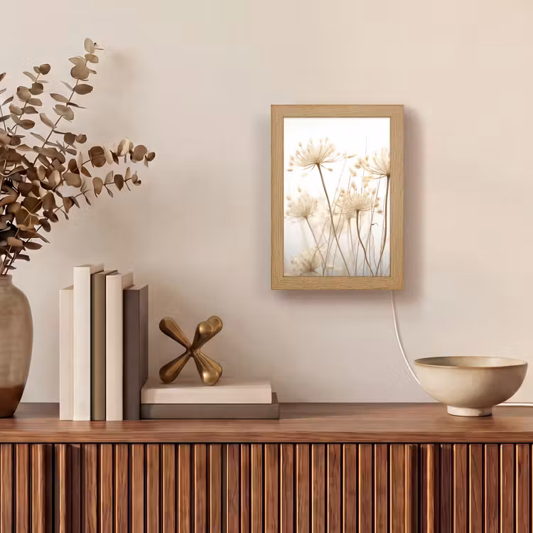 Bloemen - Wit - Zonlicht Light Box met kabel (Tafellamp) klein -sfeer2