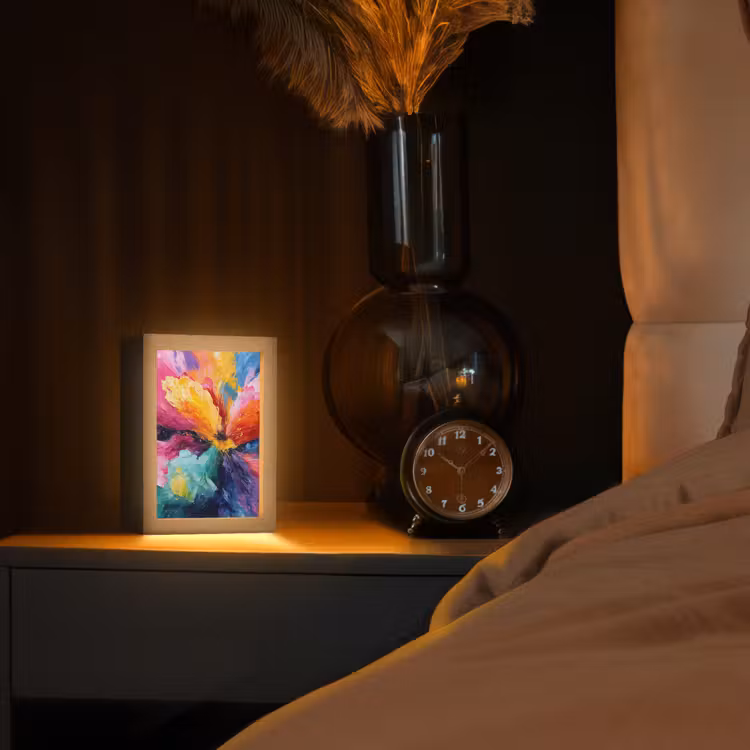 Bloemexplosie - Veelkleurig - Bewegend Light Box met kabel (Tafellamp) klein -sfeer1
