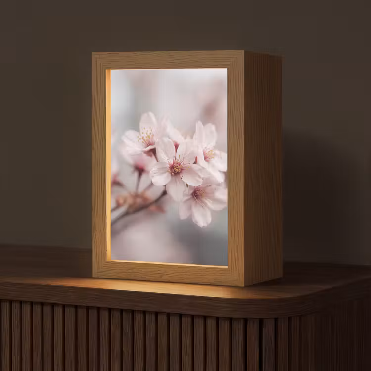 Bloesems - Meeldraden - Geel - Wazig Light Box met kabel (Tafellamp) klein -z3d_website