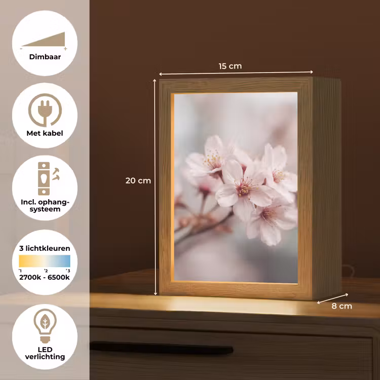 Bloesems - Meeldraden - Geel - Wazig Light Box met kabel (Tafellamp) klein -USP_NL