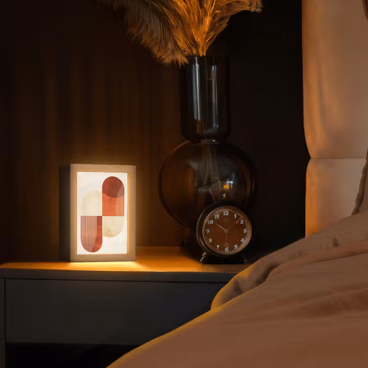 Bogen - Beige - Vormen Light Box met kabel (Tafellamp) klein -sfeer1