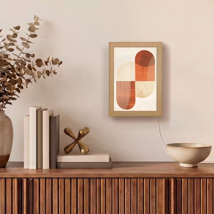 Bogen - Beige - Vormen Light Box met kabel (Tafellamp) klein -sfeer2