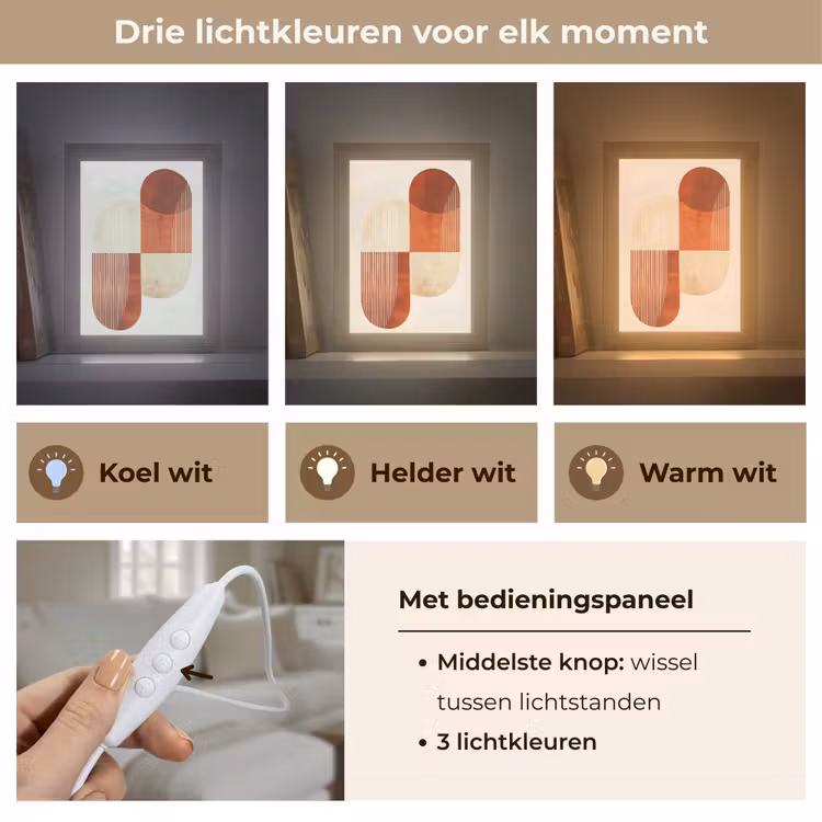 Bogen - Beige - Vormen Light Box met kabel (Tafellamp) klein -USP_lichtkleurNL