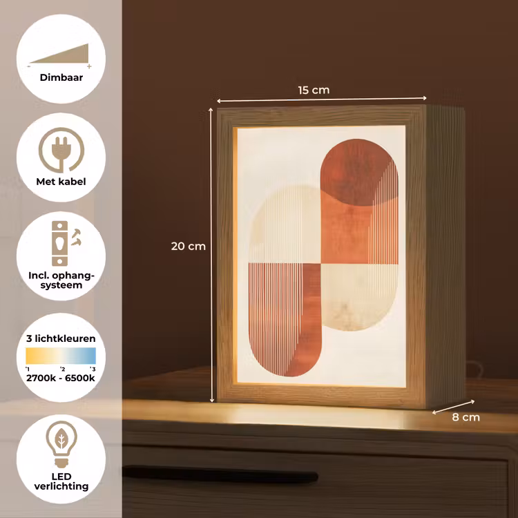 Bogen - Beige - Vormen Light Box met kabel (Tafellamp) klein -USP_NL