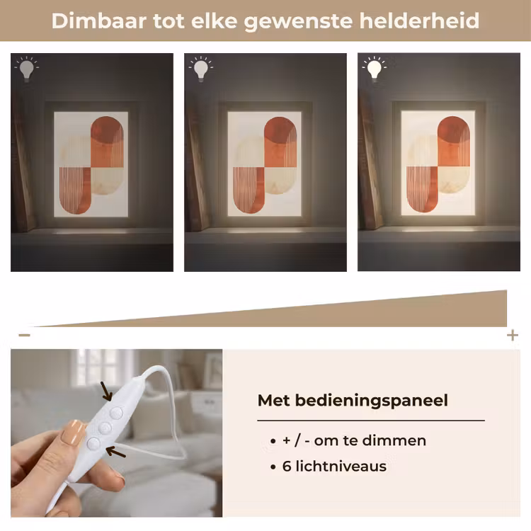 Bogen - Beige - Vormen Light Box met kabel (Tafellamp) klein -USP_dimbaarNL