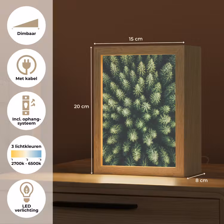 Bomen - Naaldwoud - Structuur Light Box met kabel (Tafellamp) klein -USP_NL