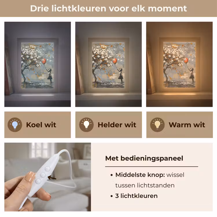 Boom - Graffiti - Banksy Style - Balloon Girl Light Box met kabel (Tafellamp) klein -USP_lichtkleurNL