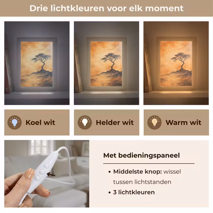 Boom - Landschap - Oranje Light Box met kabel (Tafellamp) klein -USP_lichtkleurNL