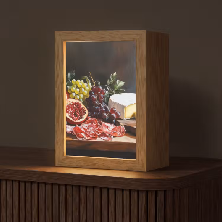 Borrelplank - Stilleven - Vintage Light Box met kabel (Tafellamp) klein -z3d_website