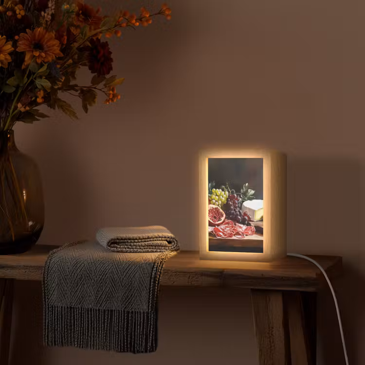 Borrelplank - Stilleven - Vintage Light Box met kabel (Tafellamp) klein -sfeer4