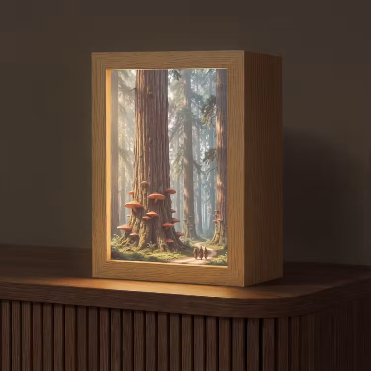 Tafellamp - Bos - Bomen - Natuur - Bos - Bomen - Natuur Light Box met kabel (Tafellamp) klein