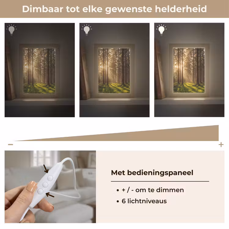 Bos - Gras - Zonlicht Light Box met kabel (Tafellamp) klein -USP_dimbaarNL