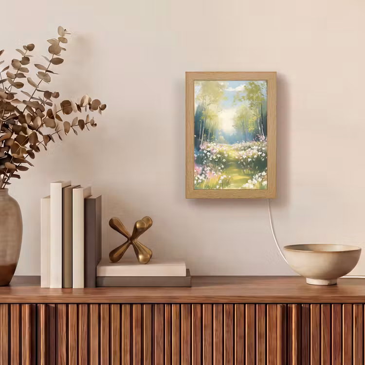 Bos - Schilderstijl - Kleurrijk Light Box met kabel (Tafellamp) klein -sfeer2