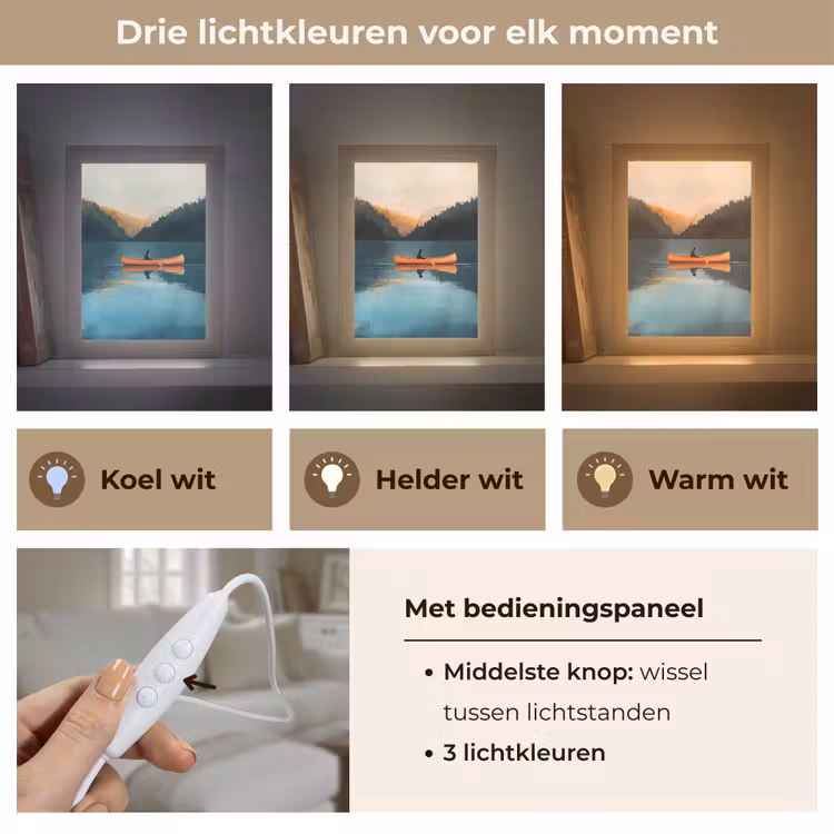 Bossen - Meer - Kano - Oranje Light Box met kabel (Tafellamp) klein -USP_lichtkleurNL