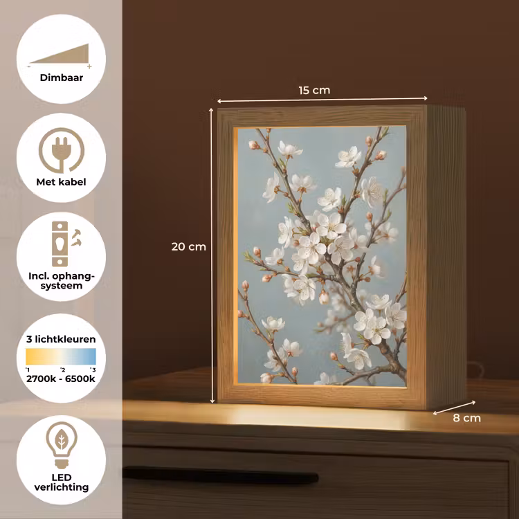 Botanisch - Stilleven - Blauw Light Box met kabel (Tafellamp) klein -USP_NL