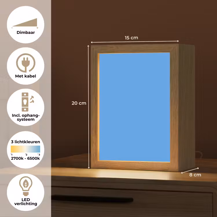 Bright - Azure - Blauw Light Box met kabel (Tafellamp) klein 925 -USP_NL