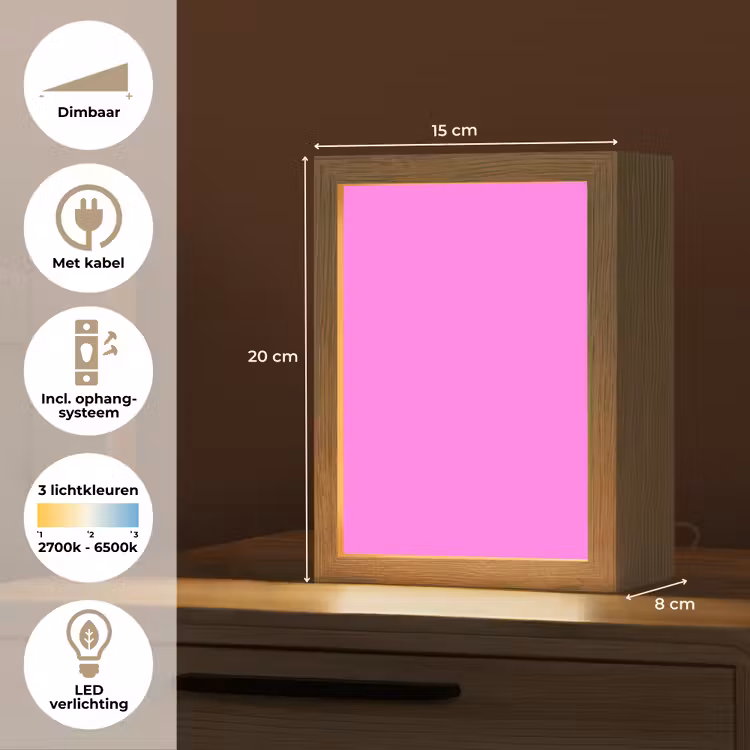 Bright - Orchid - Roze Light Box met kabel (Tafellamp) klein 925 -USP_NL