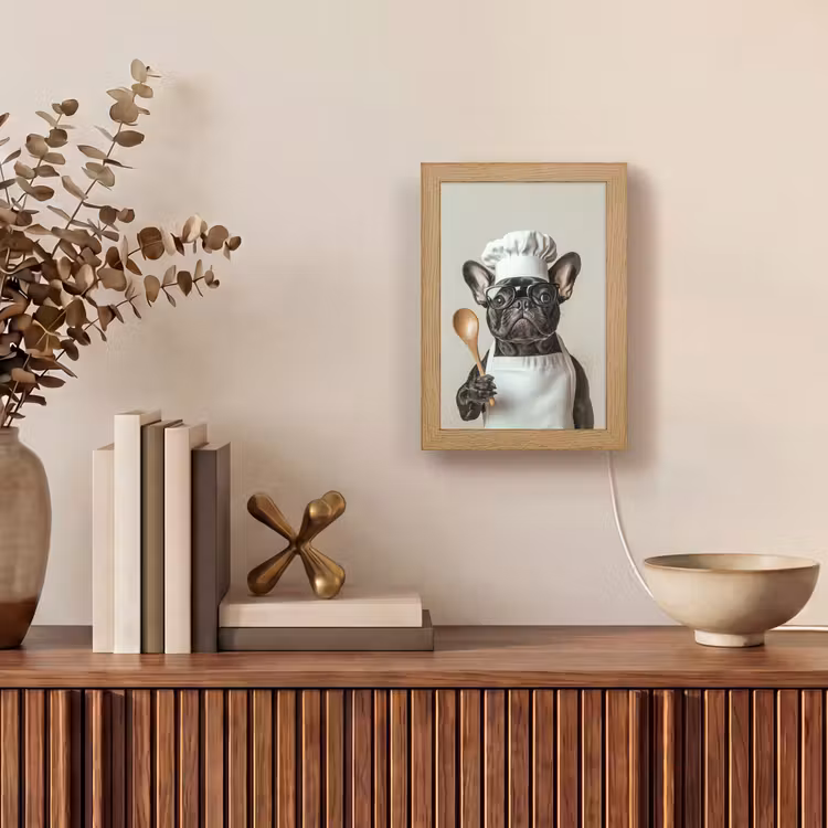 Bril - Hond - Kok Light Box met kabel (Tafellamp) klein -sfeer2