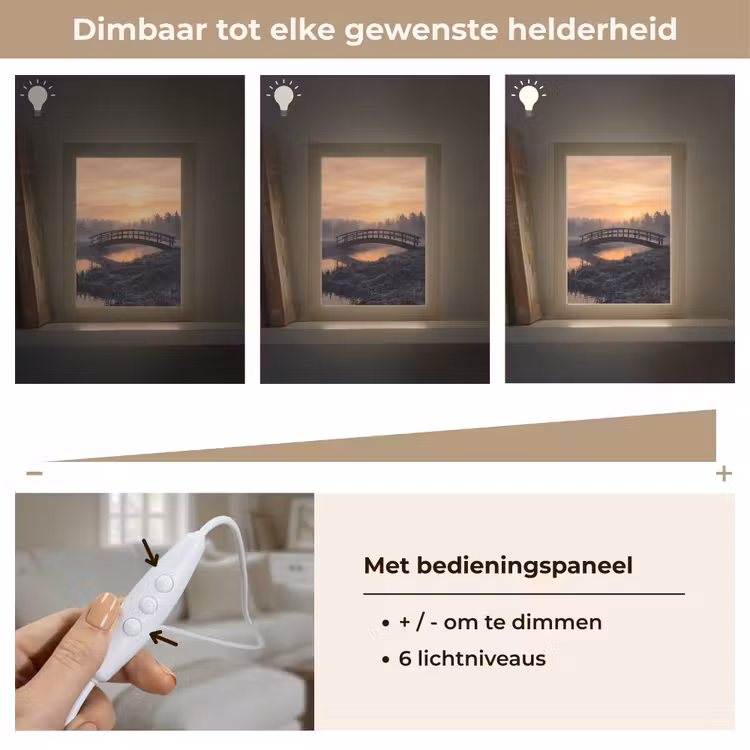 Brug - Mist - Bomen - Water Light Box met kabel (Tafellamp) klein -USP_dimbaarNL