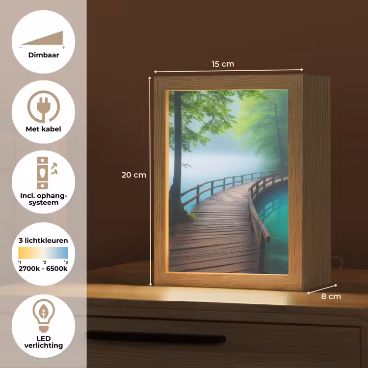 Brug - Water - Rivier - Bos Light Box met kabel (Tafellamp) klein -USP_NL