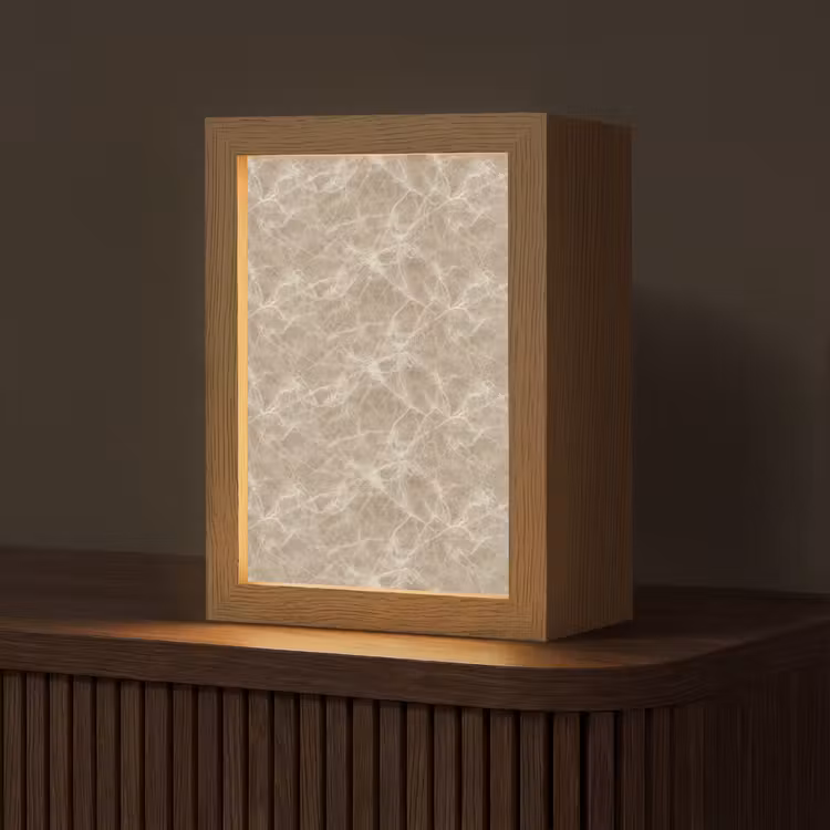 Bruin - Kristaladers - Marmer Light Box met kabel (Tafellamp) klein 925 -z3d_website