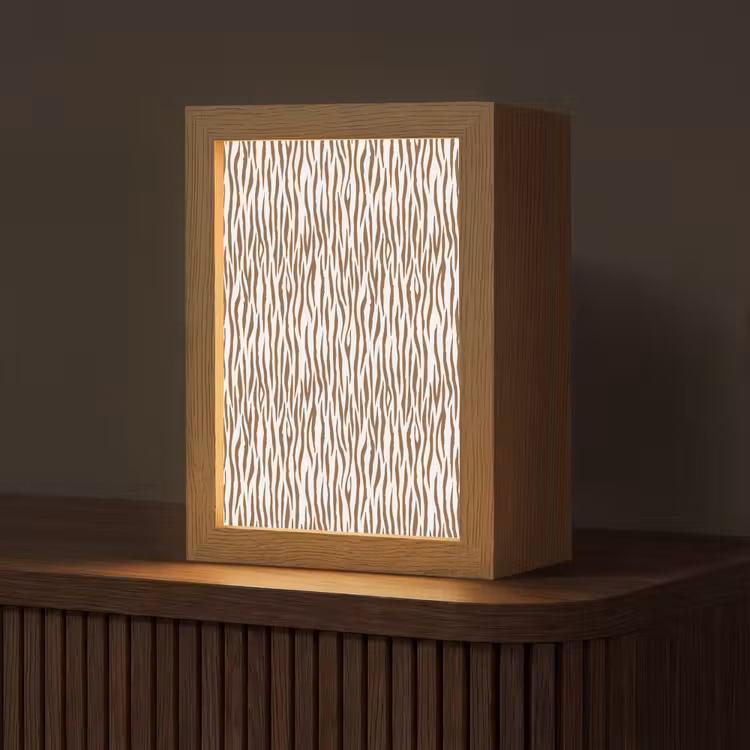 Bruin - Patroon - Zebra Light Box met kabel (Tafellamp) klein 925 -z3d_website