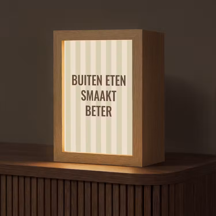 Buiten - Quote - Strepen - Zomer Light Box met kabel (Tafellamp) klein -z3d_website