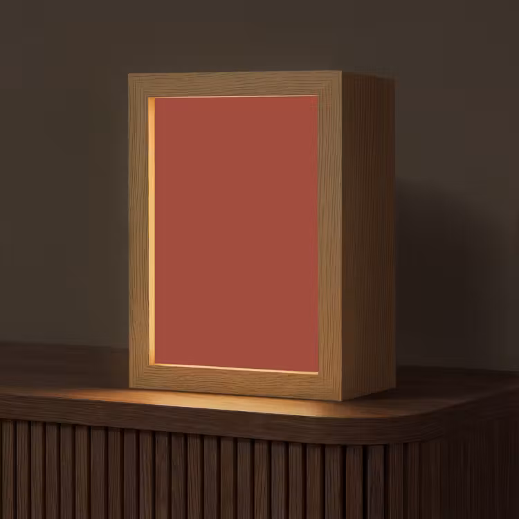 Burnt - Copper - Rood Light Box met kabel (Tafellamp) klein 925 -z3d_website