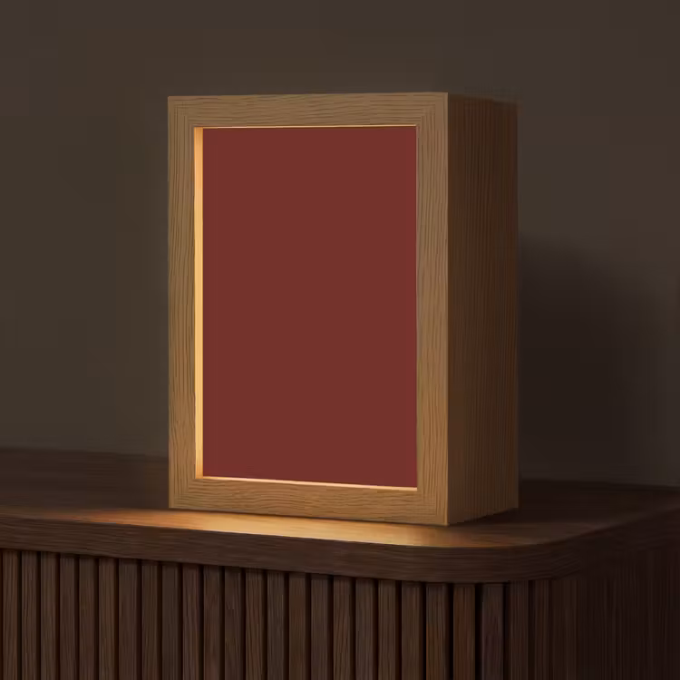 Burnt - Mahogany - Rood Light Box met kabel (Tafellamp) klein 925 -z3d_website