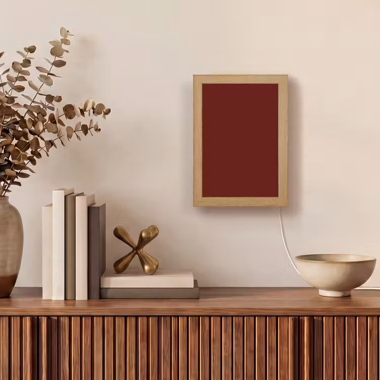 Burnt - Mahogany - Rood Light Box met kabel (Tafellamp) klein 925 -sfeer2