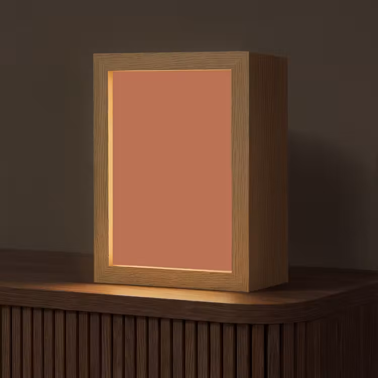 Burnt - Sienna - Oranje Light Box met kabel (Tafellamp) klein 925 -z3d_website
