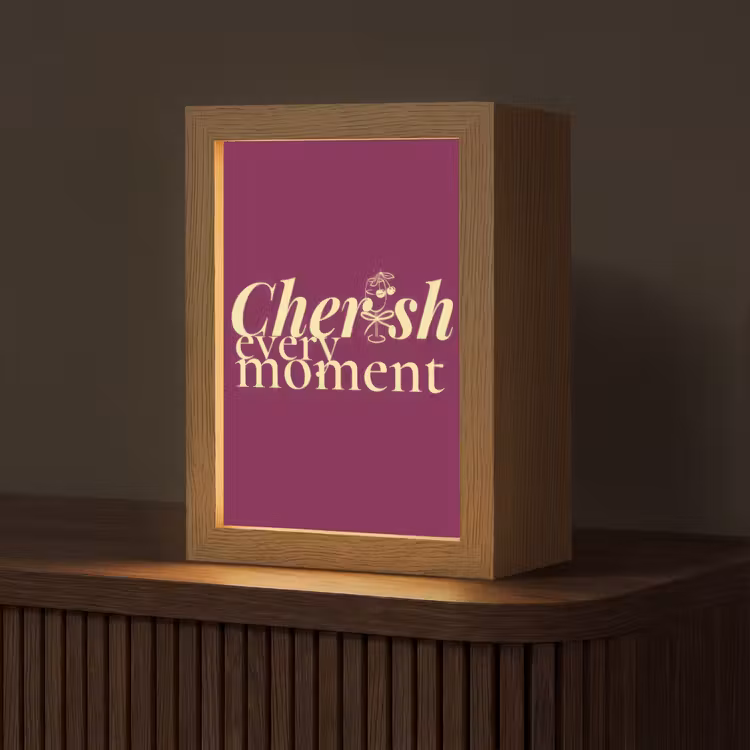 Cherish every moment - Cocktailglas - Bordeaux Light Box met kabel (Tafellamp) klein -z3d_website