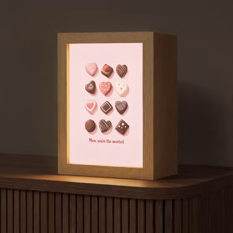 Chocolaatjes - Hartvormig - Liefste Light Box met kabel (Tafellamp) klein -z3d_website